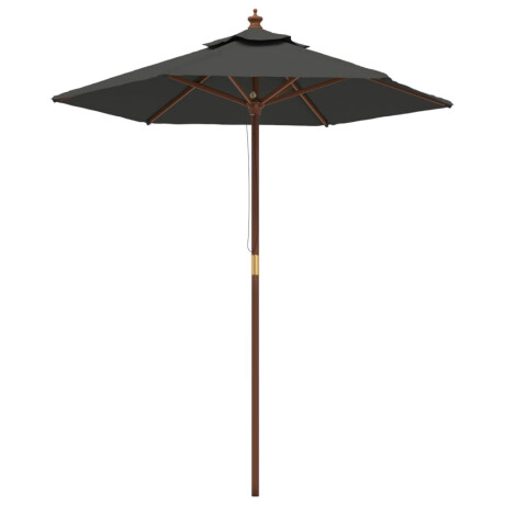 vidaXL Parasol met houten paal 196x231 cm antracietkleurig afbeelding2 - 1