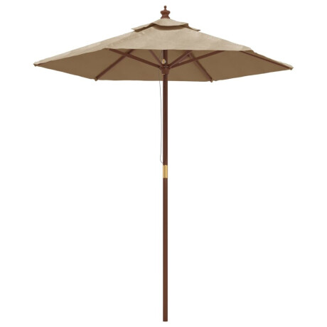vidaXL Parasol met houten paal 196x231 cm taupe afbeelding2 - 1