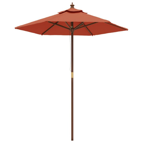 vidaXL Parasol met houten paal 196x231 cm terracottakleurig afbeelding2 - 1