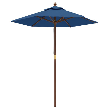 vidaXL Parasol met houten paal 196x231 cm azuurblauw afbeelding2 - 1
