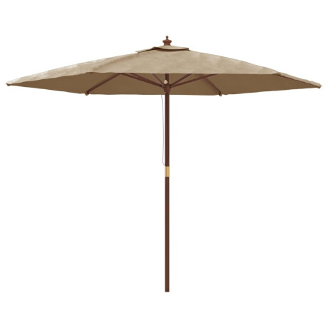 vidaXL Parasol met houten paal 299x240 cm taupe afbeelding2 - 1