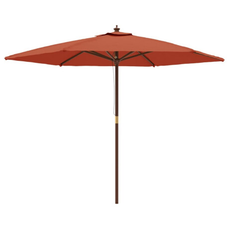 vidaXL Parasol met houten paal 299x240 cm terracottakleurig afbeelding2 - 1