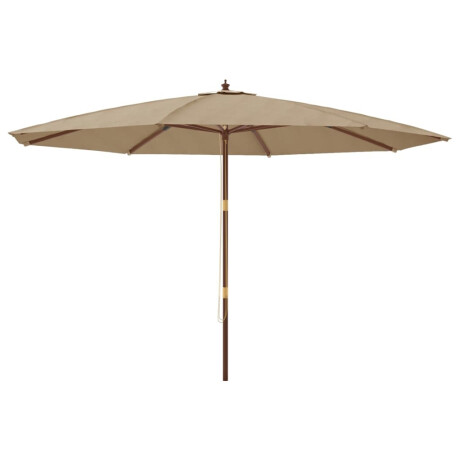 vidaXL Parasol met houten paal 400x273 cm taupe afbeelding2 - 1