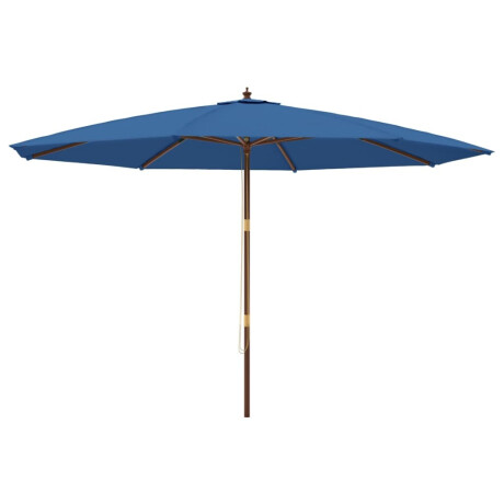 vidaXL Parasol met houten paal 400x273 cm azuurblauw afbeelding2 - 1
