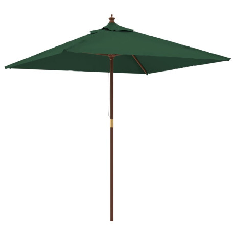vidaXL Parasol met houten paal 198x198x231 cm groen afbeelding2 - 1