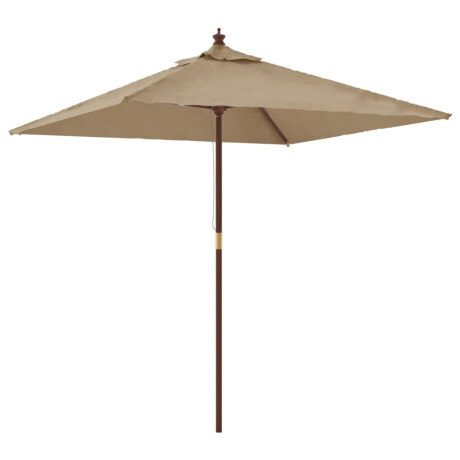 vidaXL Parasol met houten paal 198x198x231 cm taupe afbeelding2 - 1