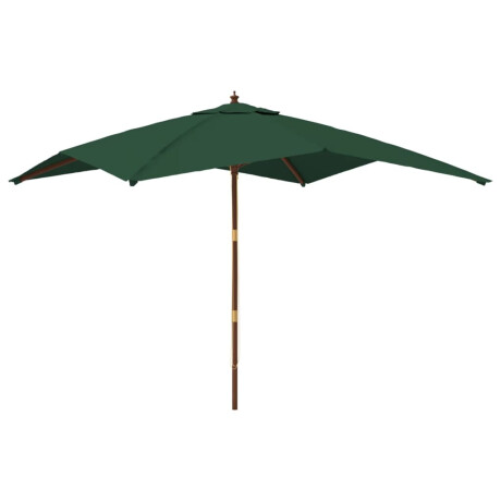 vidaXL Parasol met houten paal 300x300x273 cm groen afbeelding2 - 1