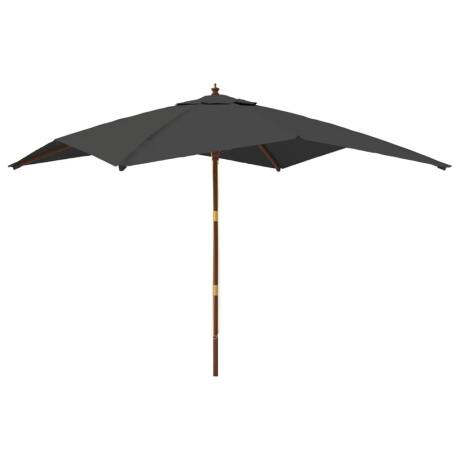 vidaXL Parasol met houten paal 300x300x273 cm antracietkleurig afbeelding2 - 1