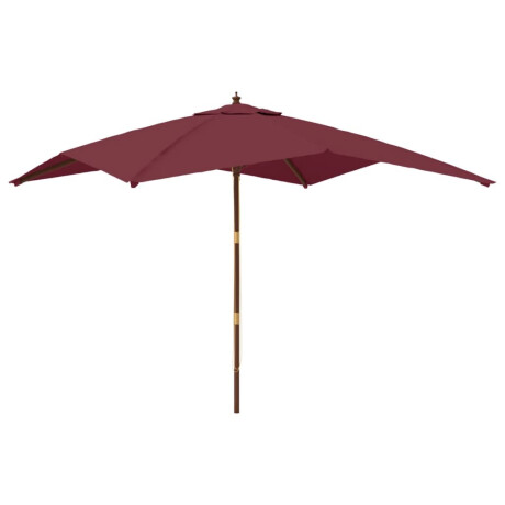 vidaXL Parasol met houten paal 300x300x273 cm bordeauxrood afbeelding2 - 1