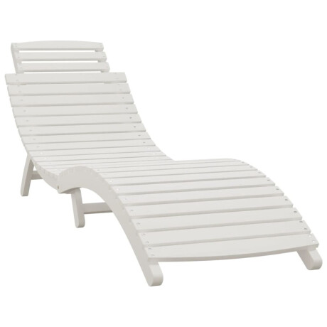vidaXL Ligbed 184x55x64 cm massief acaciahout wit afbeelding2 - 1