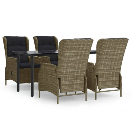 vidaXL 5-delige Tuinset poly rattan bruin afbeelding2 - 1