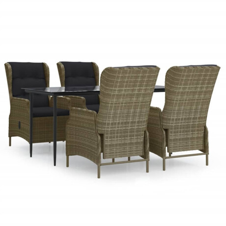 vidaXL 5-delige Tuinset poly rattan bruin afbeelding2 - 1