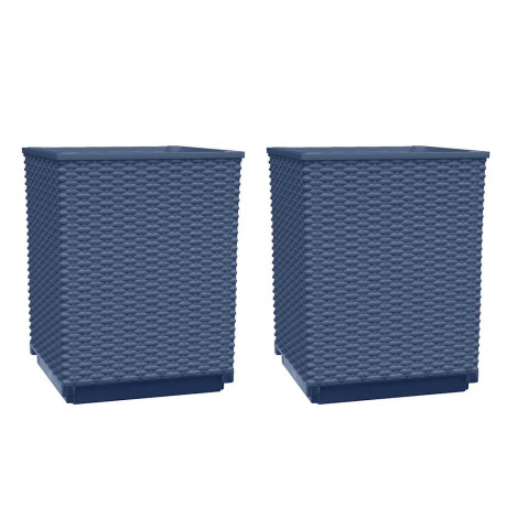 vidaXL Plantenbakken 2 st 30x30x37 cm polypropeen blauwgrijs afbeelding2 - 1