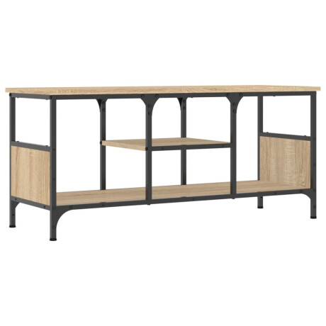 vidaXL Tv-meubel 100x33x45 cm bewerkt hout en ijzer sonoma eikenkleur afbeelding2 - 1