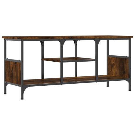 vidaXL Tv-meubel 100x35x45 cm bewerkt hout en ijzer gerookt eikenkleur afbeelding2 - 1