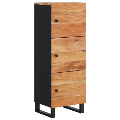 vidaXL Hoge kast met 3 deuren 40x33x110 cm massief acaciahout en ijzer afbeelding2 - 1