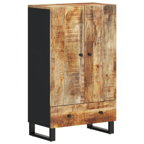 vidaXL Hoge kast met lade 60x33x100 cm massief mangohout en ijzer afbeelding2 - 1