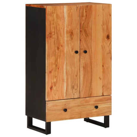 vidaXL Hoge kast met lade 60x33x100 cm massief acaciahout en ijzer afbeelding2 - 1