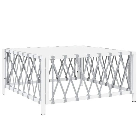 vidaXL Tuintafel 70x70x34 cm geweven stof wit afbeelding2 - 1