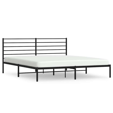 vidaXL Bedframe met hoofdbord metaal zwart 200x200 cm afbeelding2 - 1