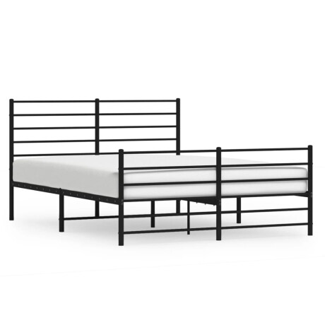 vidaXL Bedframe met hoofd- en voeteneinde metaal zwart 120x200 cm afbeelding2 - 1