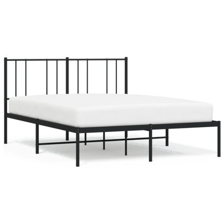 vidaXL Bedframe met hoofdbord metaal zwart 160x200 cm afbeelding2 - 1