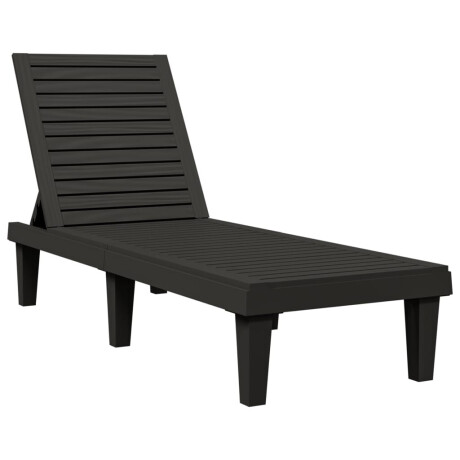 vidaXL Ligbed 155x58x83 cm polypropeen zwart afbeelding2 - 1