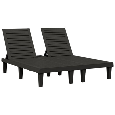 vidaXL Ligbed tweepersoons 155x138x83 cm polypropeen zwart afbeelding2 - 1