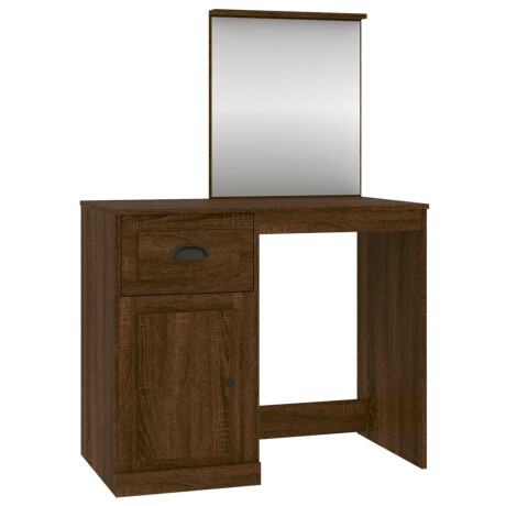 vidaXL Kaptafel met spiegel 90x50x132,5 cm bewerkt hout bruineiken afbeelding2 - 1