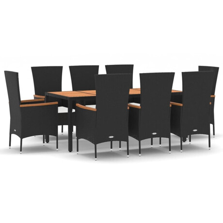 vidaXL 9-delige Tuinset poly rattan zwart afbeelding2 - 1