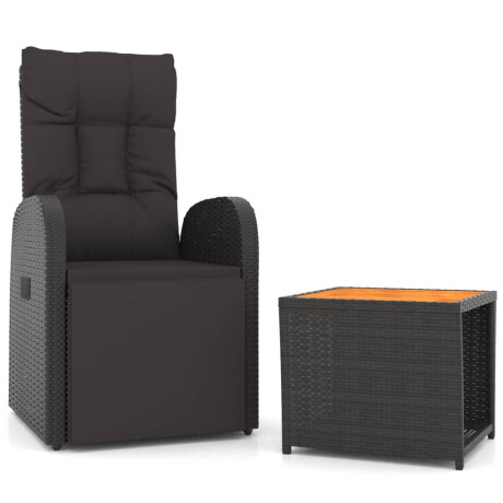 vidaXL 2-delige Loungeset poly rattan en massief acaciahout zwart afbeelding2 - 1