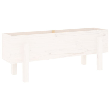 vidaXL Plantenbak verhoogd 101x30x38 cm massief grenenhout wit afbeelding2 - 1