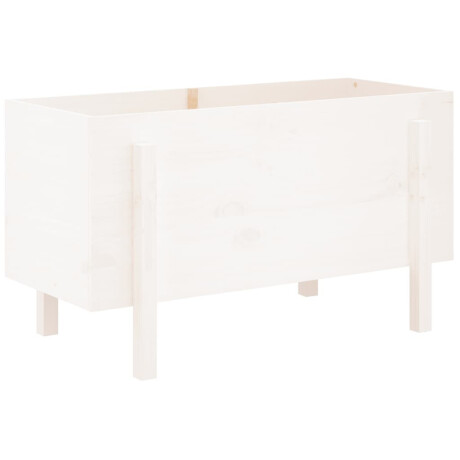 vidaXL Plantenbak verhoogd 101x50x57 cm massief grenenhout wit afbeelding2 - 1