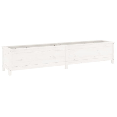 vidaXL Plantenbak verhoogd 199,5x40x39 cm massief grenenhout wit afbeelding2 - 1