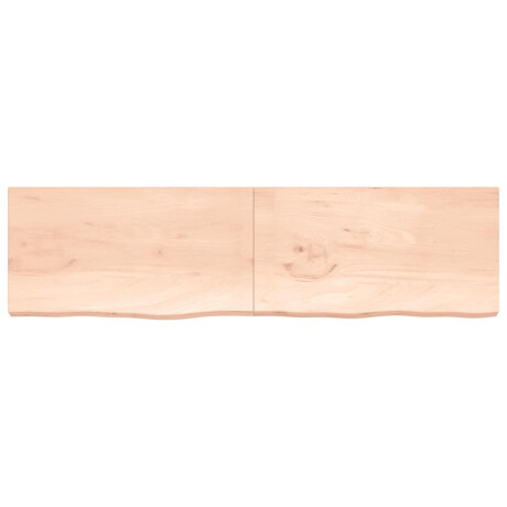 vidaXL Wandschap 220x60x(2-6) cm onbehandeld massief eikenhout afbeelding2 - 1