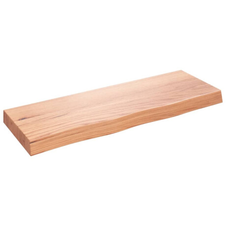 vidaXL Wandschap 80x30x(2-6) cm behandeld massief eikenhout lichtbruin afbeelding2 - 1