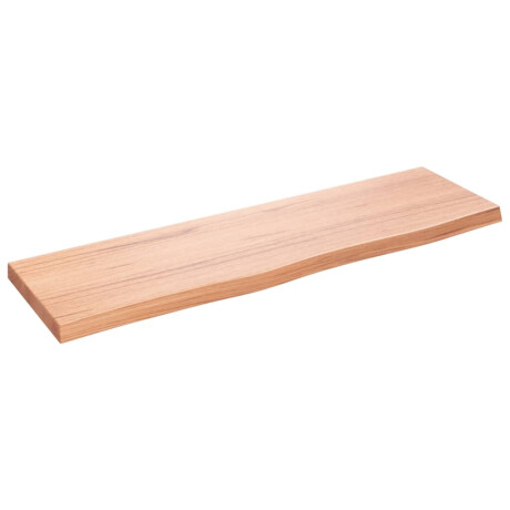 vidaXL Wandschap 100x30x(2-4)cm behandeld massief eikenhout lichtbruin afbeelding2 - 1