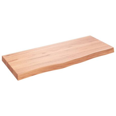 vidaXL Wandschap 100x40x(2-6)cm behandeld massief eikenhout lichtbruin afbeelding2 - 1
