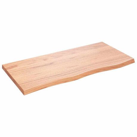 vidaXL Wandschap 100x50x(2-4)cm behandeld massief eikenhout lichtbruin afbeelding2 - 1