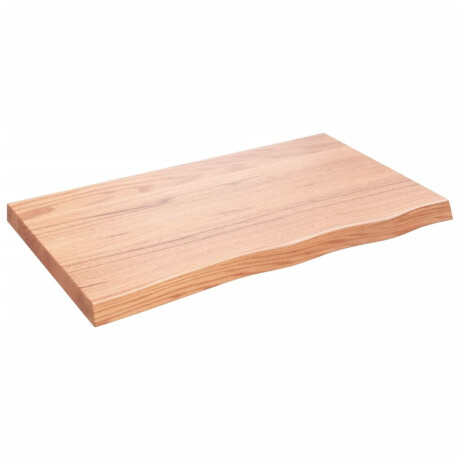 vidaXL Wandschap 100x60x(2-6)cm behandeld massief eikenhout lichtbruin afbeelding2 - 1
