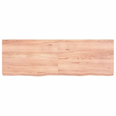 vidaXL Wandschap 120x40x(2-6)cm behandeld massief eikenhout lichtbruin afbeelding2 - 1
