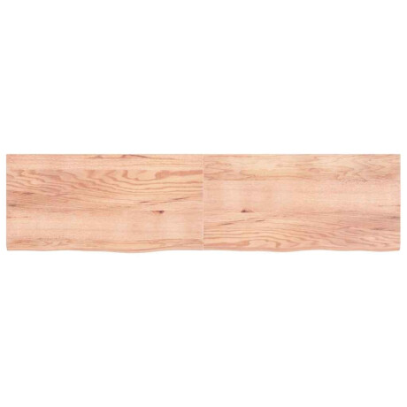 vidaXL Wandschap 200x50x(2-4)cm behandeld massief eikenhout lichtbruin afbeelding2 - 1