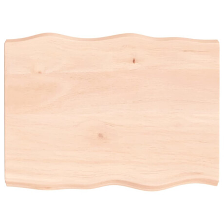 vidaXL Tafelblad natuurlijke rand 80x60x(2-6) cm massief eikenhout afbeelding2 - 1