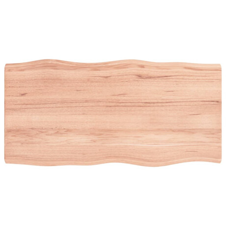 vidaXL Tafelblad natuurlijke rand 80x40x(2-4) cm eikenhout lichtbruin afbeelding2 - 1