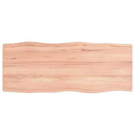 vidaXL Tafelblad natuurlijke rand 100x40x(2-4) cm eikenhout lichtbruin afbeelding2 - 1
