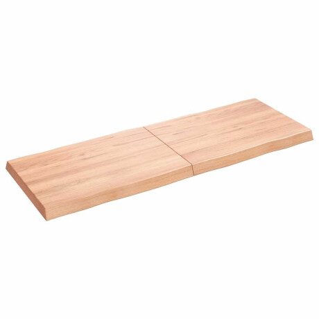 vidaXL Tafelblad natuurlijke rand 140x50x(2-6) cm eikenhout lichtbruin afbeelding2 - 1