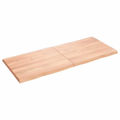 vidaXL Tafelblad natuurlijke rand 140x60x(2-4) cm eikenhout lichtbruin afbeelding2 - 1