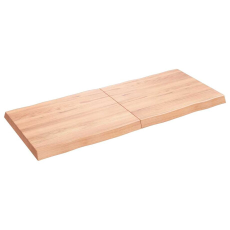 vidaXL Tafelblad natuurlijke rand 140x60x(2-6) cm eikenhout lichtbruin afbeelding2 - 1