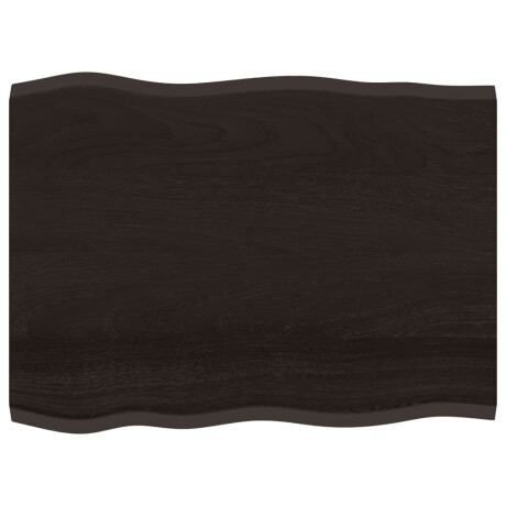 vidaXL Tafelblad natuurlijke rand 80x60x2 cm eikenhout donkerbruin afbeelding2 - 1