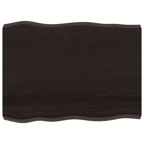 vidaXL Tafelblad natuurlijke rand 80x60x(2-6) cm eikenhout donkerbruin afbeelding2 - 1